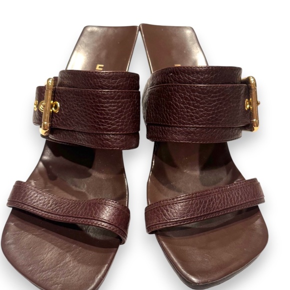 United Nude Loop Hi Sandals – Brown Leather with Gold Buckle – Size 39 - Picture 6 of 10